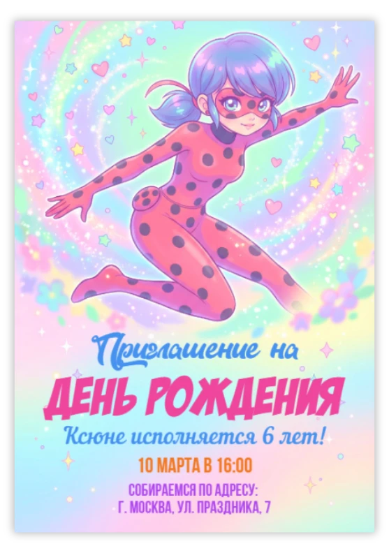 Приглашение на день рождения в стиле блестящих приключений